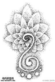 Modello tradizionale del tatuaggio del tatuaggio del fiore della vaniglia del vento nepalese