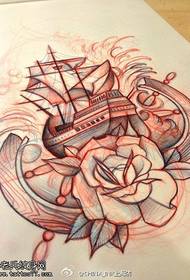 Buriavimo rožių tatuiruotės rankraščio paveikslėlis