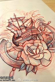 Foto di manoscritto tatuaggio rosa vela