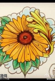 Faarwe Sonneblummen Tattoo Manuskript Muster