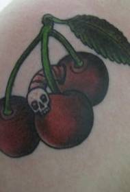Hombro color old school cherry tattoo foto