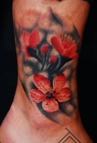 Enkels, mooie bloemen, kleurrijke tattoo-patronen