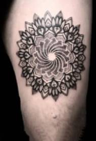 Totem bunga tatu bunga set corak tattoo vanila mandala hitam