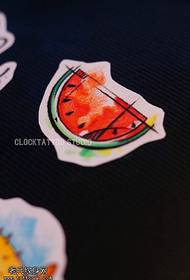 Gambar manuskrip tato semangka berwarna-warni
