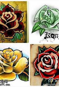 Tattoo show, beveel een kleurrijk rozen tattoo manuscript aan