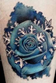 Blue mvuracolor yakasimuka uye yechando yechando tattoo maitiro
