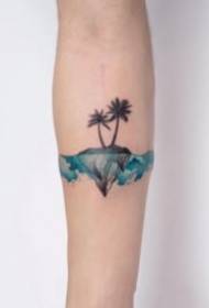 18 gruppi di picculi tatuaggi di fiori di colore di acqua fresca