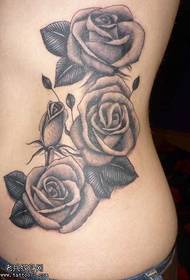 Black gray rose tattoo pattern