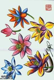 Wzór tatuażu lotosu manuskryptu