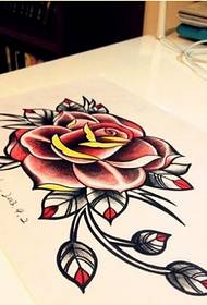 Мода добре виглядає барвисті картини рукопис татуювання троянди