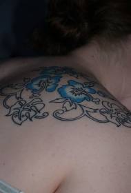 Modellu di tatuatu di fiore ibisco blu