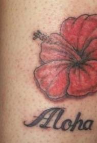 Slatki crveni havajski cvijet tetovaža uzorak