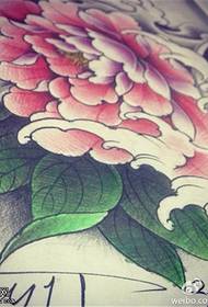 Colorful national flower peony flower tattoo illustration