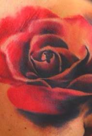 Tyylikäs värikäs ruusu tatuointi malli