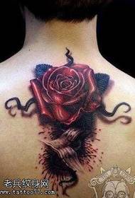 Modello di tatuaggio rosa posteriore