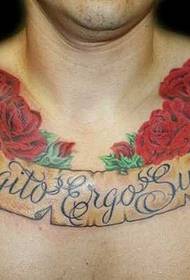 Chest ea Senyesemane rose tattoo mokhoa