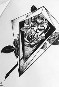 Modello di tatuaggio geometrico rosa manoscritto