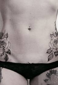Literary flower tattoos, many simple lines, tattoo sketches, literary flower tattoos