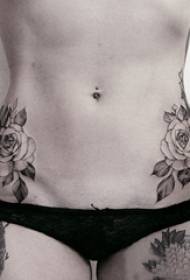 Tatuaggi floreali letterari, molte linee semplici, disegni di tatuaggi, tatuaggi floreali letterari
