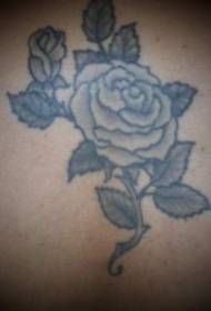 Różowo-czarny wzór róży w stylu tatuażu