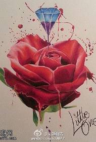 Рукавы чарнільны малюнак татуіроўкі з алмазнай ружай