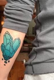 Crystal tattoo diamaint tattoo criostail daite agus bláthanna patrún tatú cruthaitheach