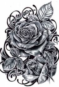 Tattoo Rose Manuscript macem-macem Garis Tatu Tatak Tattoo Tattoo Art Sumbangan Tanduran Sehat Segara