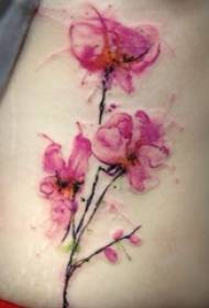 Varietà di fiori sul modello di tatuaggio estetico creativo fresco dipinto ad acquerello arte piccola