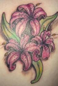 Padrão de tatuagem feminina volta água cor lírio