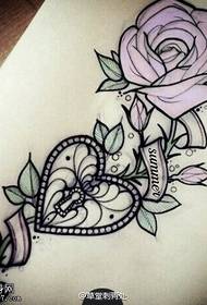 een doornig roos manuscript tattoo patroon