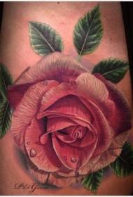 Spalvingas rožių tatuiruotės modelis, pagrįstas tikroviškumu