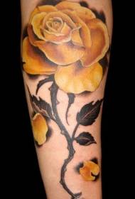 Armkleur realistysk giel rose tatoeppatroan