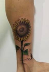 Nice Set vun Sonneblum Blummen Tattoo Biller