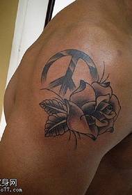 Rameno logo růže tetování vzor