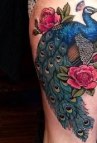 Patrón de tatuaje de flor, tatuaje pintado, diferentes poses, patrón de tatuaje de flor