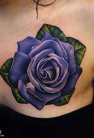 Груди синій троянди татуювання візерунок