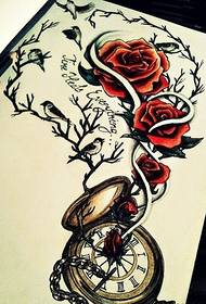 ຮູບແຕ້ມກຸຫລາບຮູບແບບ Rose Compass ຮູບແບບສ່ວນບຸກຄົນ