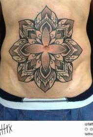 Abdomen dot painting style hindu pattern tattoo pattern