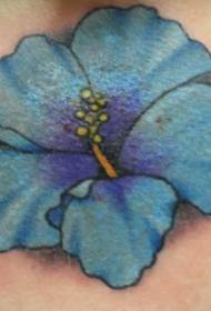 Disinn tat-tatwaġġ blu realistiku tal-hibiscus