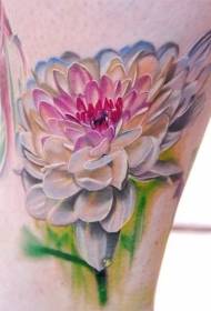 Model de tatuaj de flori colorate în acuarelă