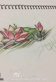 Kleurich lotus tattoo manuskriptpatroan