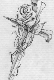 isithombe se-cross rose tattoo