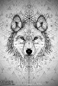 Класичний малюнок татуювання тотем ванільний вовк