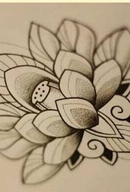 Beautiful lotus tattoo manuscript pattern picture