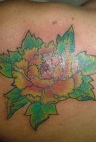 Emakumezkoen sorbalda koloreko lore tatuaje eredua