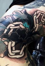 Catena di colori delle gambe e immagine del tatuaggio floreale