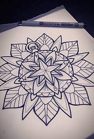 Manoscritto Brahma Compass Line Tattoo Pattern