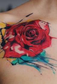 Rameno vody ružové tetovanie vzor
