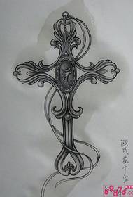 Зображення рукопису татуювання європейської квітки татуювання хрестом