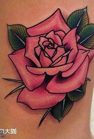 Motif de tatouage jambe rose